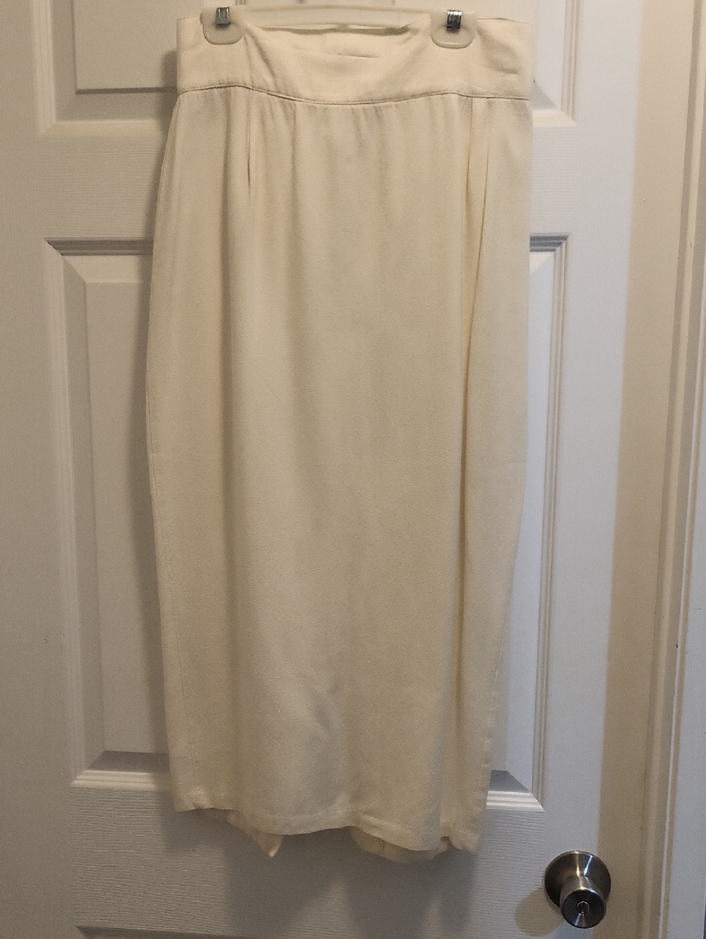 Vintage High Waist Classic Cream Midi Skirt - Women